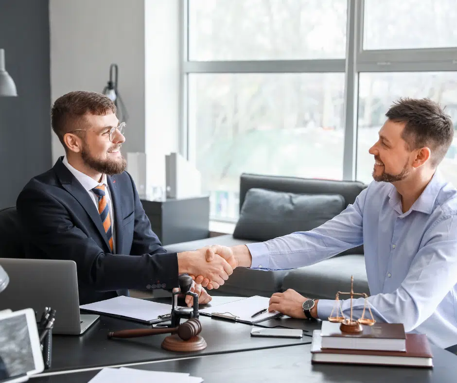 NYC accident lawyer meeting with injured client