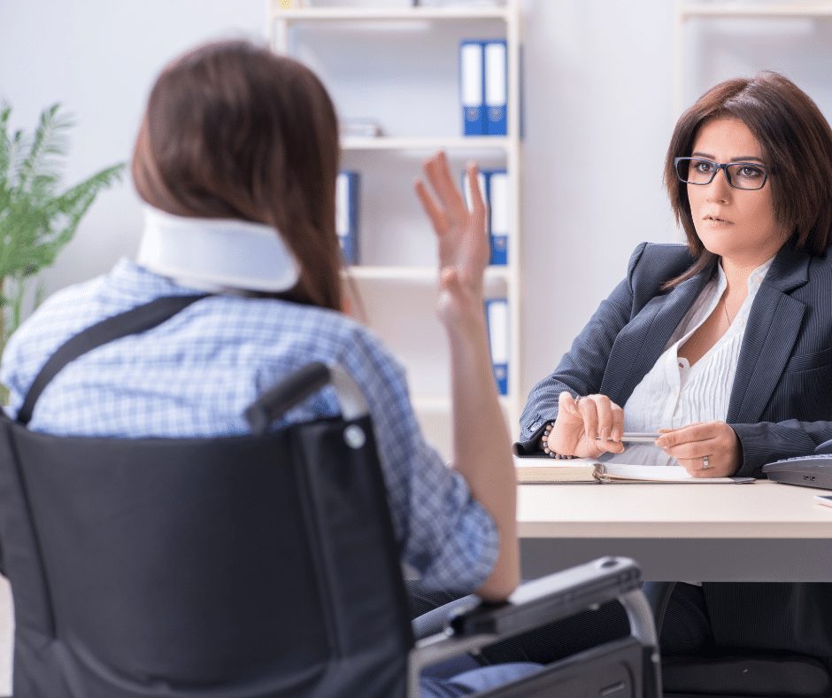 Client meeting with NYC injury attorney